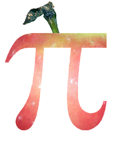 A pi symbol with an apple texture